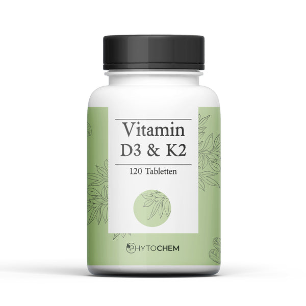 Nahrungsergänzung zwei leistungsstarke Vitamine D3 + K2 Tabletten